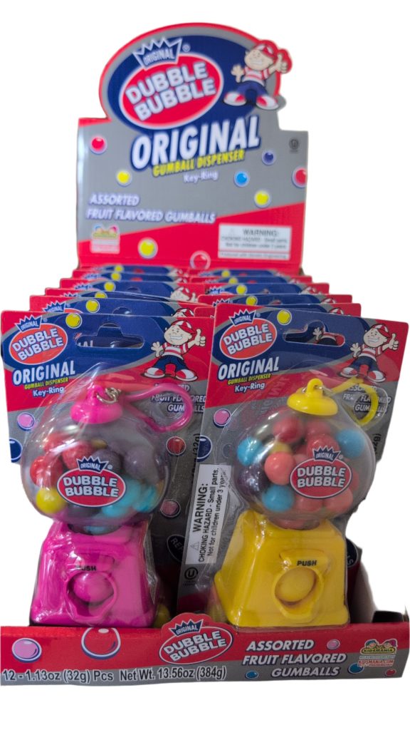 KIDSMANIA DUBBLE BUBBLE KEY-RING DISPENSER P/U 32GR