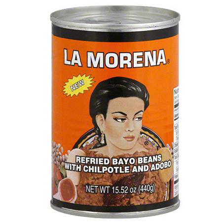La Morena Refried Bayo Beans w/Chipotle 15.52 oz