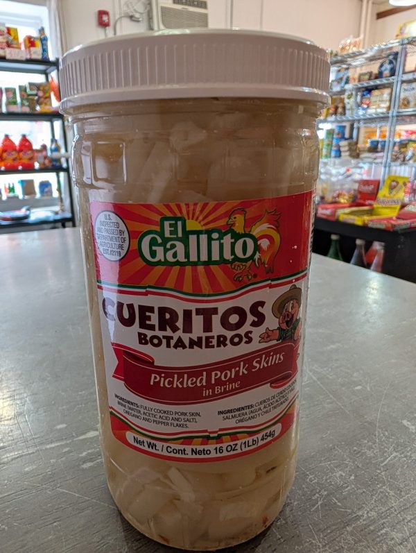 El Gallito, Pickled Pork Skins in Brine (Cueritos Botaneros) [454g]