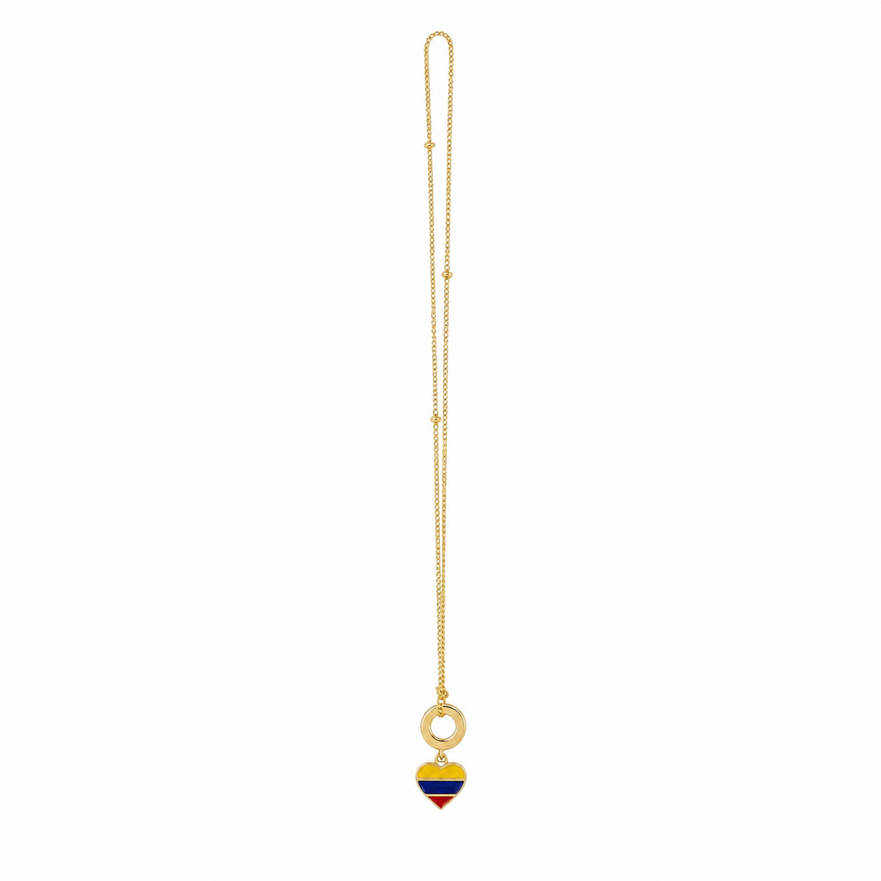 Collar Dorado Corazón Bandera Colombia - Image 2