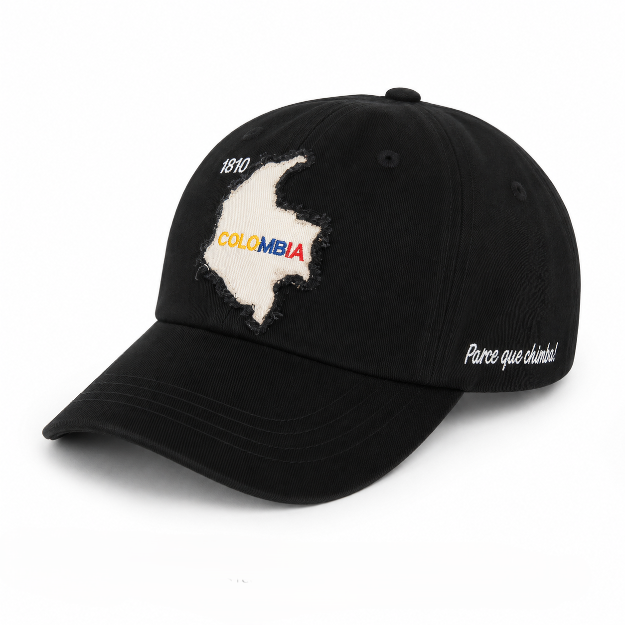 Gorra Negra Colombia con Bordado del Mapa – Edición 1810