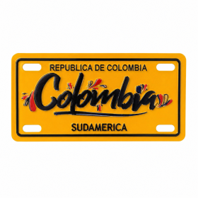 Imán Placa Colombia Amarilla