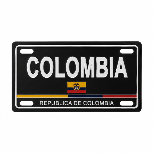 Imán Placa Colombia Negra