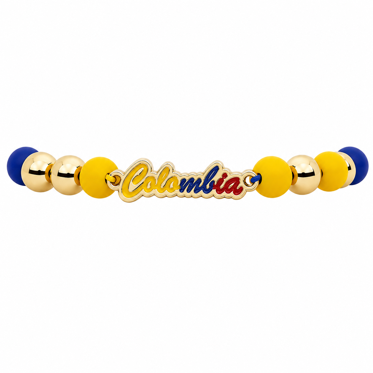 Pulsera Colombia Letras Dorada
