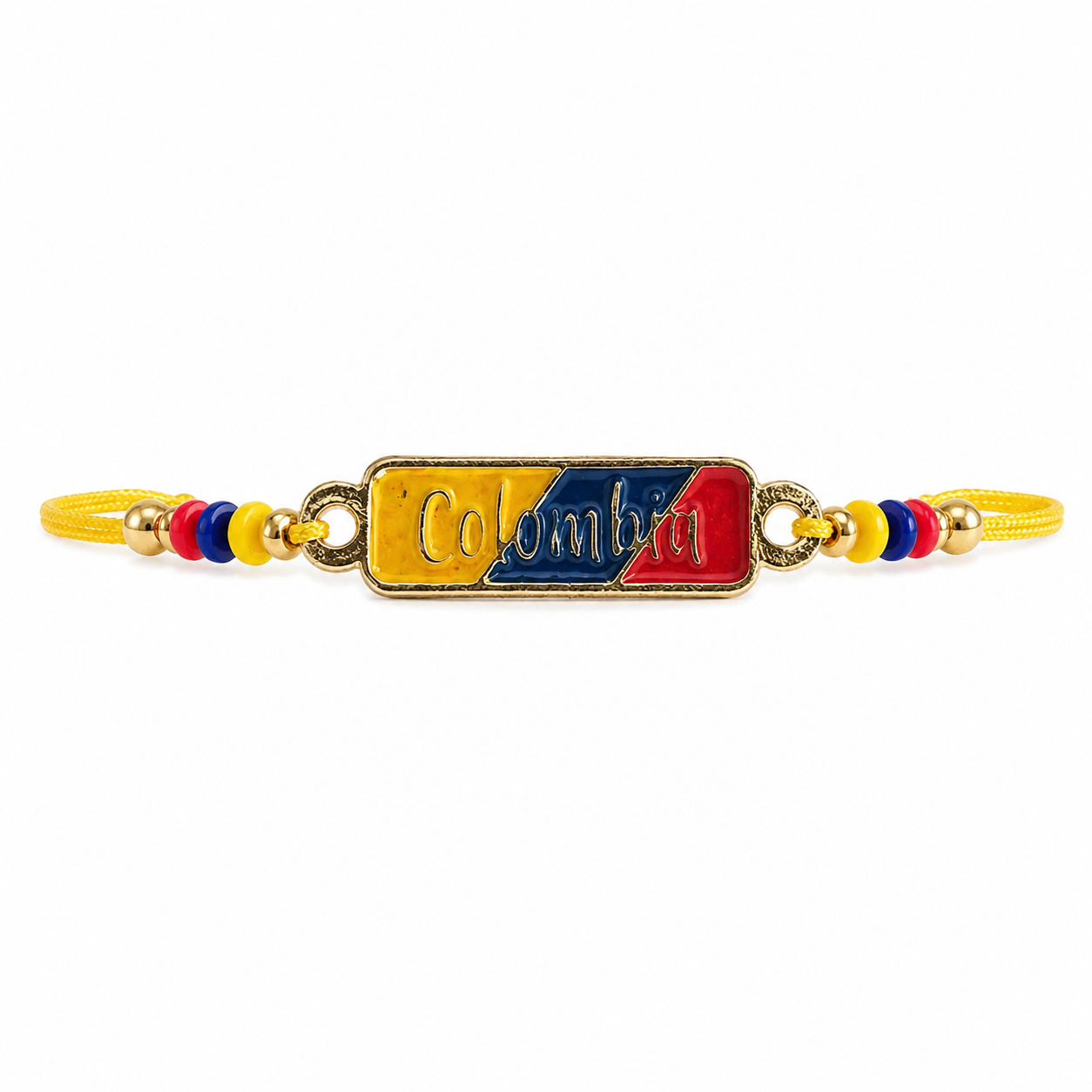 Pulsera Colombia Placa Dorada