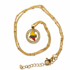 Collar Dorado Colombia Mapa Strass