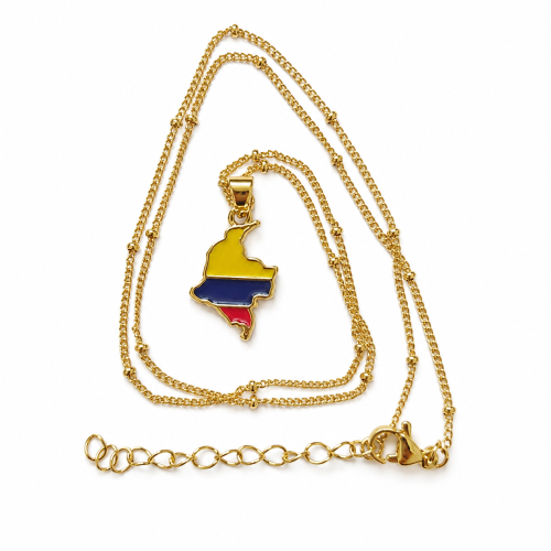 Collar Dorado Mapa Colombia