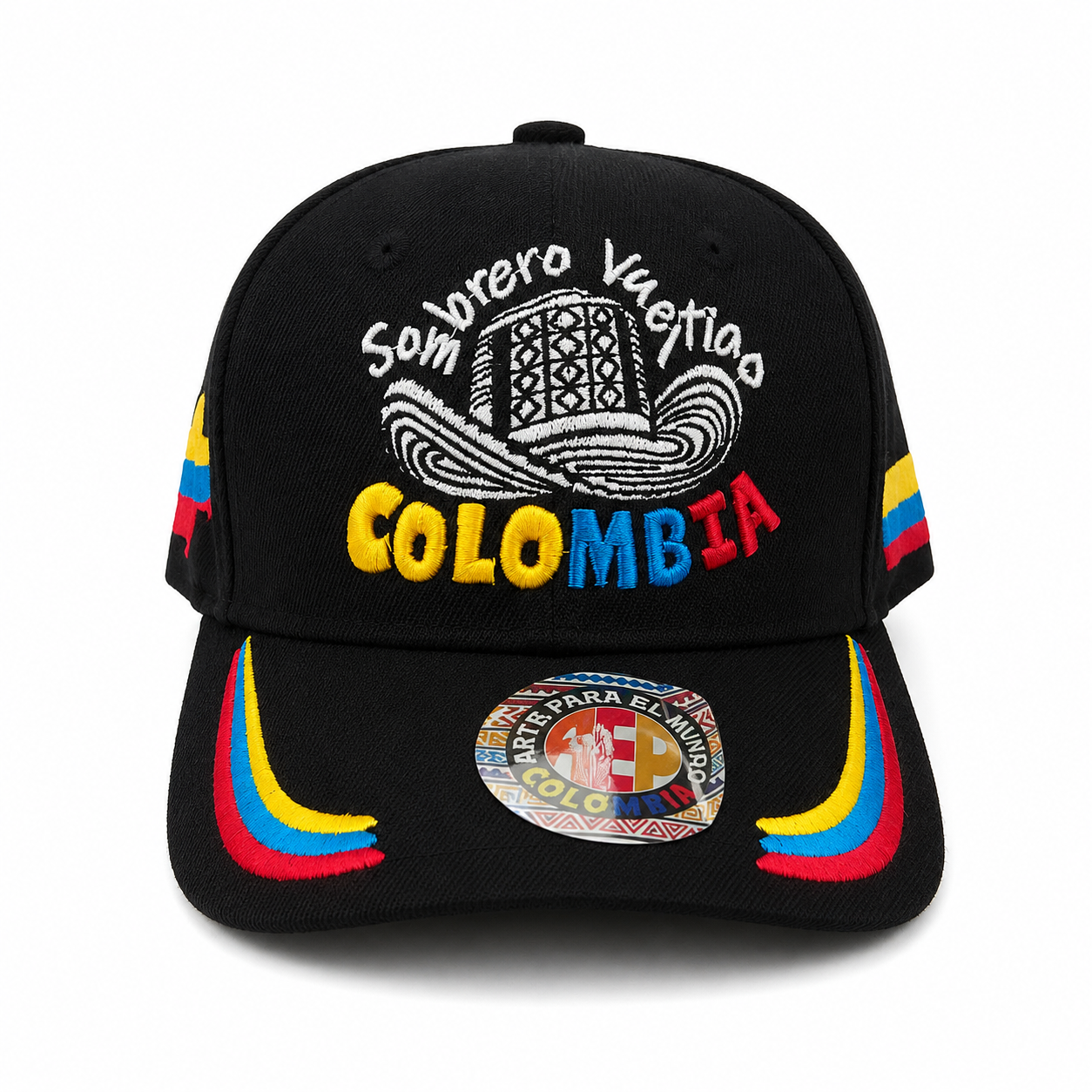Gorra Negra Colombia Sombrero Vueltiao