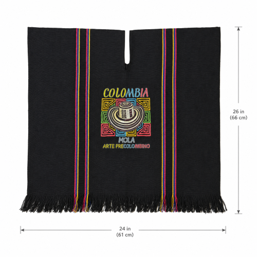 Ruana Negra Colombia Mola Arte Precolombino